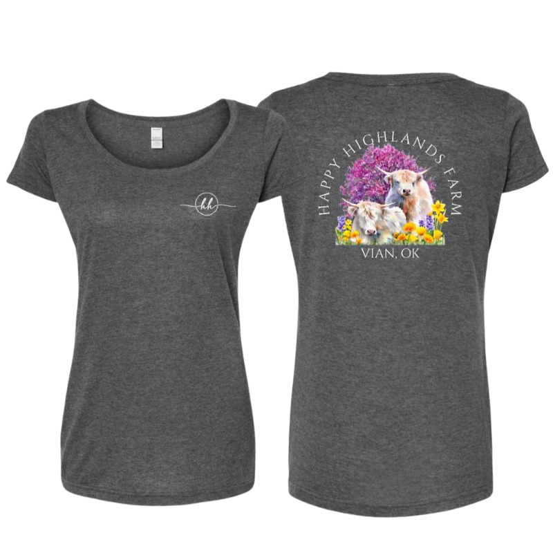 Happy Highlands Women's Scoop Neck T-shirt - Charcoal