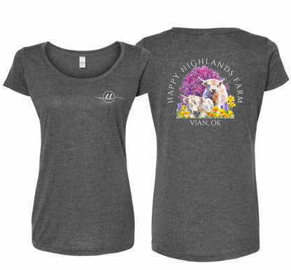 Happy Highlands Women's Scoop Neck T-shirt - Charcoal