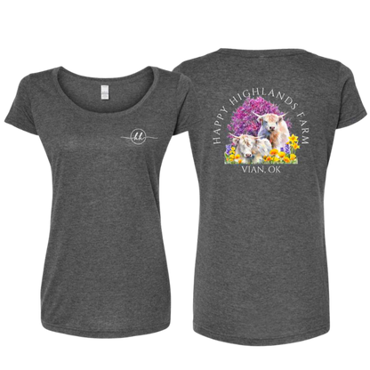 Happy Highlands Women's Scoop Neck T-shirt - Charcoal