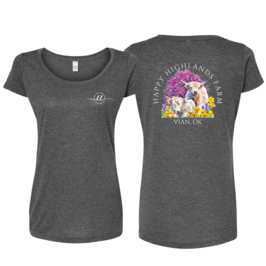 Happy Highlands Women's Scoop Neck T-shirt - Charcoal