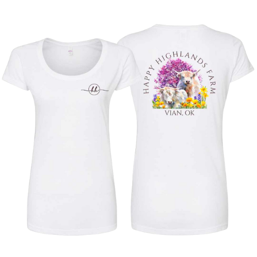 Happy Highlands Women's Scoop Neck T-shirt - White