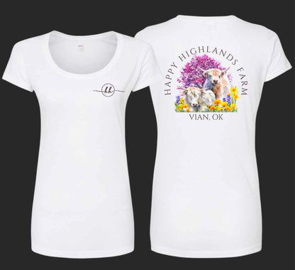Happy Highlands Women's Scoop Neck T-shirt - White